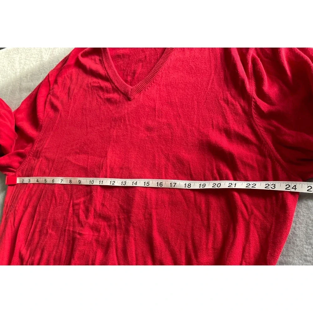 Brooks Brothers Country Club‎ RED 100% Cotton V-Neck Jumper Pullover Sweater XL